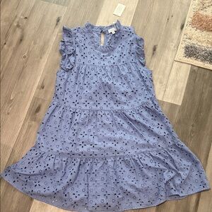 Mud Pie Periwinkle Eyelet Dress